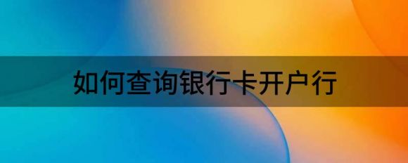 如何查询银行卡开户行（教你最快查询各大银行的开户行）