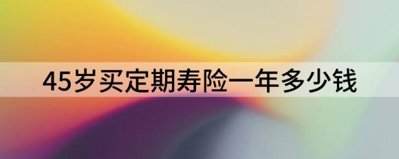 如何购买45岁保险(45岁购买定期寿险策略)