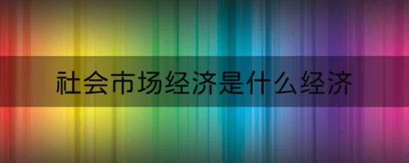 社会市场经济是什么经济？有什么作用？