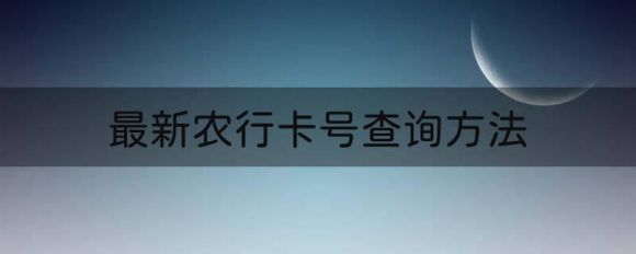 农行卡号忘了怎么办（最新农行卡号查询方法）