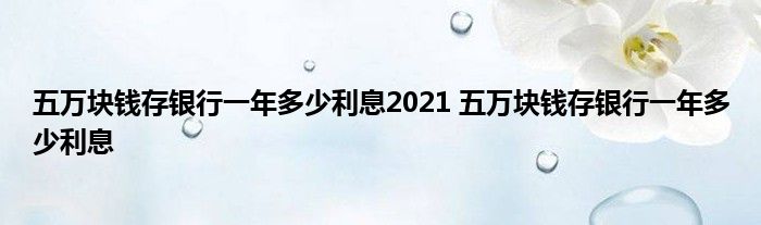 银行一年存5万元利息2021元，银行一年存5万元利息