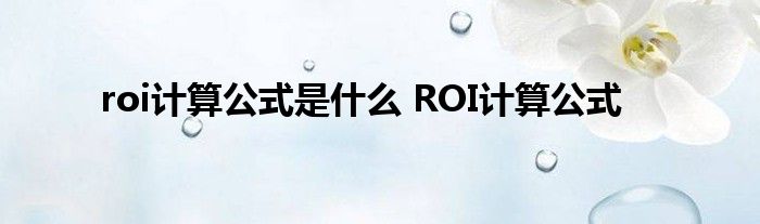 roi计算公式是什么？ROI计算公式