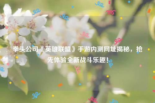 拳头公司《英雄联盟》手游内测网址揭秘，抢先体验全新战斗乐趣！