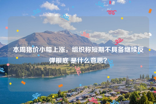 本周猪价小幅上涨，组织称短期不具备继续反弹根底 是什么意思？