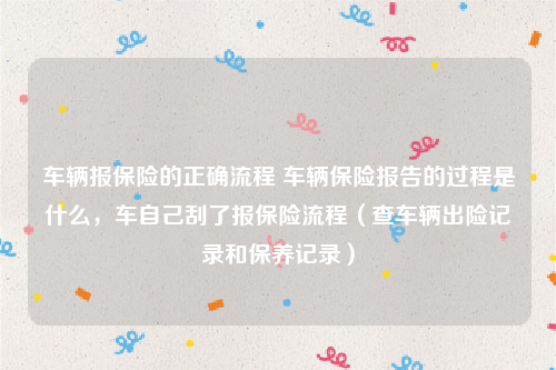 车辆报保险的正确流程 车辆保险报告的过程是什么，车自己刮了报保险流程（查车辆出险记录和保养记录）