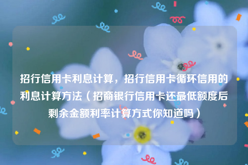 招行信用卡利息计算，招行信用卡循环信用的利息计算方法（招商银行信用卡还最低额度后剩余金额利率计算方式你知道吗）