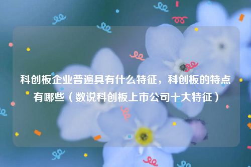 科创板企业普遍具有什么特征，科创板的特点有哪些（数说科创板上市公司十大特征）