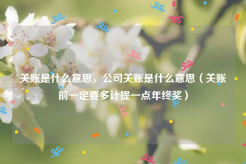 关账是什么意思，公司关账是什么意思（关账前一定要多计提一点年终奖）