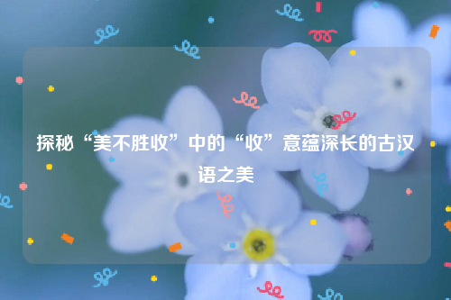 探秘“美不胜收”中的“收”意蕴深长的古汉语之美