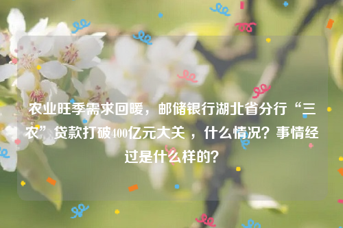 农业旺季需求回暖，邮储银行湖北省分行“三农”贷款打破400亿元大关 ，什么情况？事情经过是什么样的？