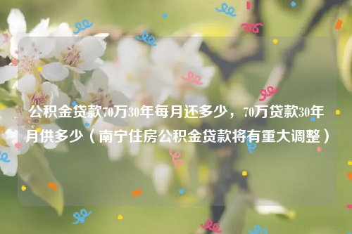 公积金贷款70万30年每月还多少，70万贷款30年月供多少（南宁住房公积金贷款将有重大调整）