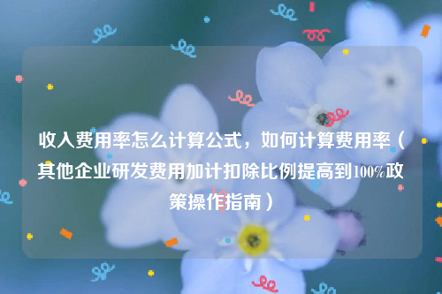 收入费用率怎么计算公式，如何计算费用率（其他企业研发费用加计扣除比例提高到100%政策操作指南）