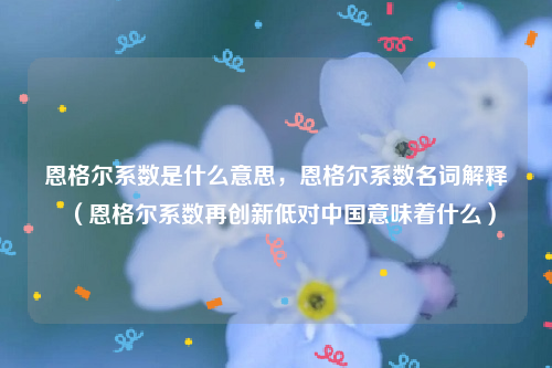 恩格尔系数是什么意思，恩格尔系数名词解释（恩格尔系数再创新低对中国意味着什么）