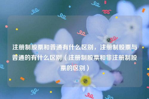 注册制股票和普通有什么区别，注册制股票与普通的有什么区别（注册制股票和非注册制股票的区别）