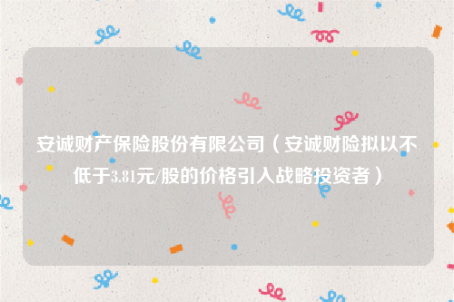 安诚财产保险股份有限公司（安诚财险拟以不低于3.81元/股的价格引入战略投资者）