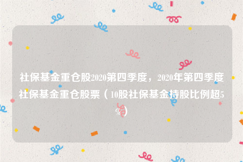 社保基金重仓股2020第四季度，2020年第四季度社保基金重仓股票（10股社保基金持股比例超5%）