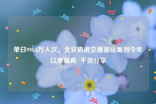 单日998.6万人次，北京轨道交通客运量创今年以来新高  干货分享