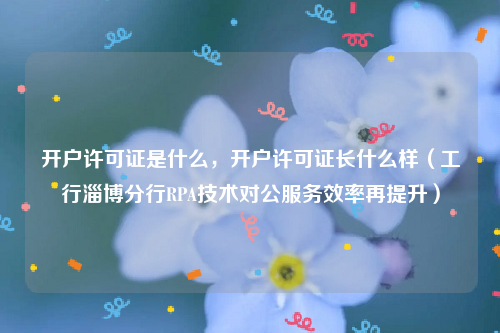 开户许可证是什么，开户许可证长什么样（工行淄博分行RPA技术对公服务效率再提升）