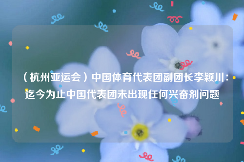 （杭州亚运会）中国体育代表团副团长李颖川：迄今为止中国代表团未出现任何兴奋剂问题