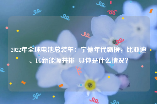 2022年全球电池总装车：宁德年代霸榜，比亚迪、LG新能源并排  具体是什么情况？