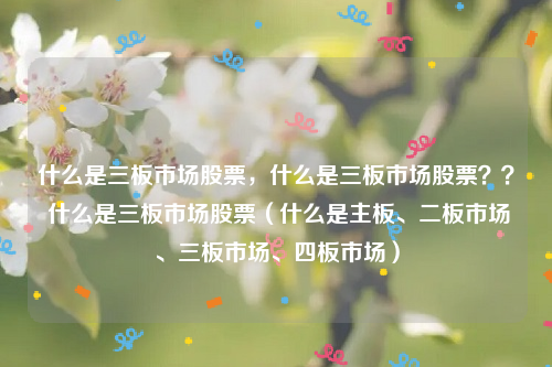 什么是三板市场股票，什么是三板市场股票？？ 什么是三板市场股票（什么是主板、二板市场、三板市场、四板市场）