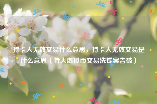 持卡人无效交易什么意思，持卡人无效交易是什么意思（特大虚拟币交易洗钱案告破）